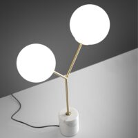 Lampe de table en blanc et acier doré--Blanc-Angel Cerda