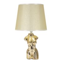 Lampe de table en céramique dorée avec abat-jour ø cm 25x39