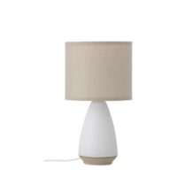 Lampe de table en grès blanc--Blanc-Bloomingville