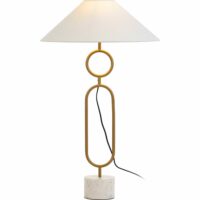 Lampe de table en marbre et métal 12x12x70 cm-Métal-Doré-Thai Natura