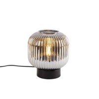 Lampe de table en verre noir-Verre-Noir-QAZQA