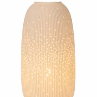 Lampe de table porcelaine blanc 17.5 cm-Porcelaine-Multicolore-Lucide