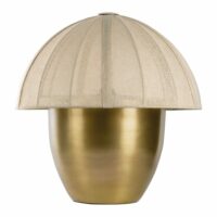 Lampe en métal doré - abat-jour en tissu crème - ø 48 x 50 cm-Blanc d’Ivoire