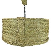 Lampe suspendue ronde en fibres naturelles D.52 cm-Fibre-Beige-NATYAL