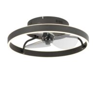 Lampe ventilateur en acier noir--Noir-QAZQA