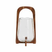 Lanterne à vent bois brun ø26cm-Light & Living