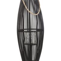 Lanterne bambou 72 cm noir--Noir-Beliani