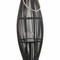 Lanterne bambou 84 cm noir--Noir-Beliani