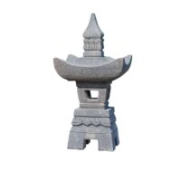 Lanterne japonaise en pierre de lave 55cm-Pierre-Gris-Wanda Collection