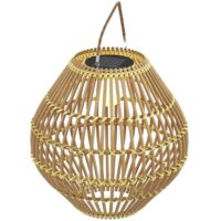 Lanterne solaire en rotin PE tressé – éclairage LED extérieur--Jaune-Urban Cocon