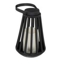 Lanterne solaire extérieure plastique noir 14.5x21.5 cm-Plastique-Noir-Home Maison