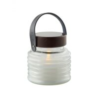 Lanterne solaire led aston h 12cm--Transparent-Sirius