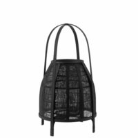 Lanterne sur pied en bambou noir 34.5x34.5x60 cm--Noir-J-line