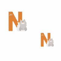 Lettre n - chat norvégien--Orange-Sevi