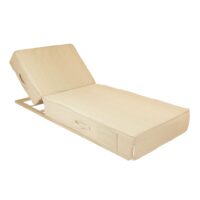 Lit bain de soleil 1 place avec structure alluminium beige--Beige-MX HOME