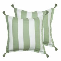 Llot de 2 housses de coussin gaze de coton sauge 50x50 cm-Coton-Vert-Sensei Maison