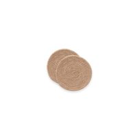 Lot 2 sets de table en jute ronde 15x15 cm--Beige-Gamusi