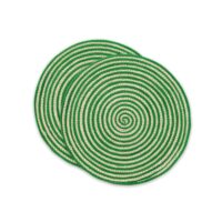 Lot 2 sets de table en jute ronde vert 38x38 cm--Vert-Gamusi
