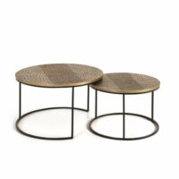 Lot 2 tables métal et aluminium-Métal-Marron-GINER Y COLOMER
