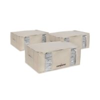 Lot 3 housses rangement sous vide xxl 65 x 45 x h.27 cm--Beige-Compactor