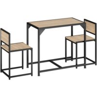 Lot chaises de salle à manger 3 pièces en panneau aggloméré bois clair-Bois-Marron-Tectake