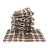 Lot de 10 10 serviettes de tables en coton marron-Coton-Marron-Linandelle