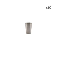 Lot de 10 bols / mug argent en métaux 50cl--Argenté-BonBistro