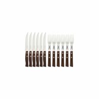 Lot de 12 set couteaux et fourchettes bois et inox marron-Bois-Marron-Tramontina