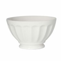 Lot de 2 bols à côtes blancs en porcelaine 13 cm-Porcelaine-Blanc-Girard Sudron