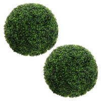 Lot de 2 boules de buis plantes en plastique Ø 45 cm aspect naturel-ML-Design