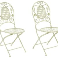 Lot de 2 chaises d'extérieur pliant métal vert clair-Métal-Vert-Beliani