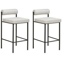 Lot de 2 chaises de bar gris clair--Gris-Beliani