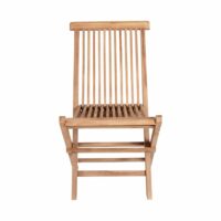 Lot de 2 chaises de jardin 46x62x89 cm en teck naturel-Teck-Marron-Maison et Styles