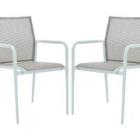 Lot de 2 chaises de jardin aluminium blanc-Aluminium-Blanc-vente-unique.com