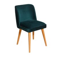 Lot de 2 chaises en hévéa et velours caramel-Velours-Marron-Robin des Bois