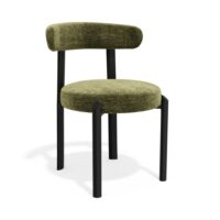 Lot de 2 chaises en tissu tramé toucher doux vert vintage-Tissu-Vert-Premium Interiors