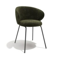 Lot de 2 chaises en velours texturé kaki-Velours-Vert-Sia Home