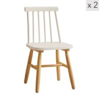 Lot de 2 chaises pour enfants en bois massif blanc-Bois-Blanc-Nordlys
