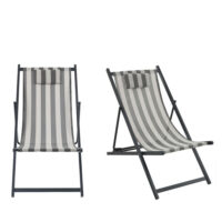 Lot de 2 chiliennes à rayures en aluminium - gris foncé-Aluminium-Gris-Drawer