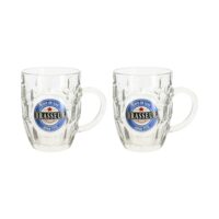 Lot de 2 chopes à bière 54cl en verre-Verre-Transparent-Novastyl