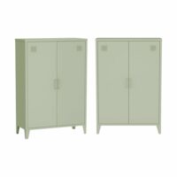 Lot de 2 commodes métal 2 portes vert-Métal-Vert-sweeek