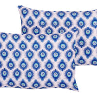 Lot de 2 coussins d'extérieur motif animal 40 x 60 cm bleu--Bleu-Beliani
