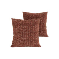 Lot de 2 coussins déco en tissu effet tweed bordeaux-Tissu-Rouge-Premium Interiors