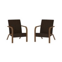 Lot de 2 fauteuils de jardin en résine marron-Résine-Marron-Dorel Home