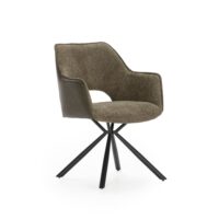 Lot de 2 fauteuils pieds métal noir 48x49 h80 cm-Métal-Vert-That's Casa