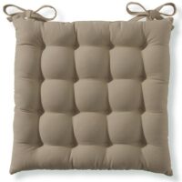 Lot de 2 galettes de chaise 40x40 marron taupe en coton-Coton-Marron-Becquet