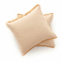 Lot de 2 housses de coussin avec franges beige 50x50 cm--Beige-Gamusi