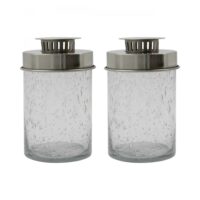 Lot de 2 lanternes en verre transparent-Verre-Transparent-house doctor