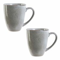 Lot de 2 mugs en céramique gris au design minéral 300 ml-Céramique-Gris-Toilinux