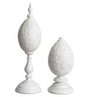 Lot de 2 oeufs décoratifs en béton blanc-Béton-Blanc-Interior's